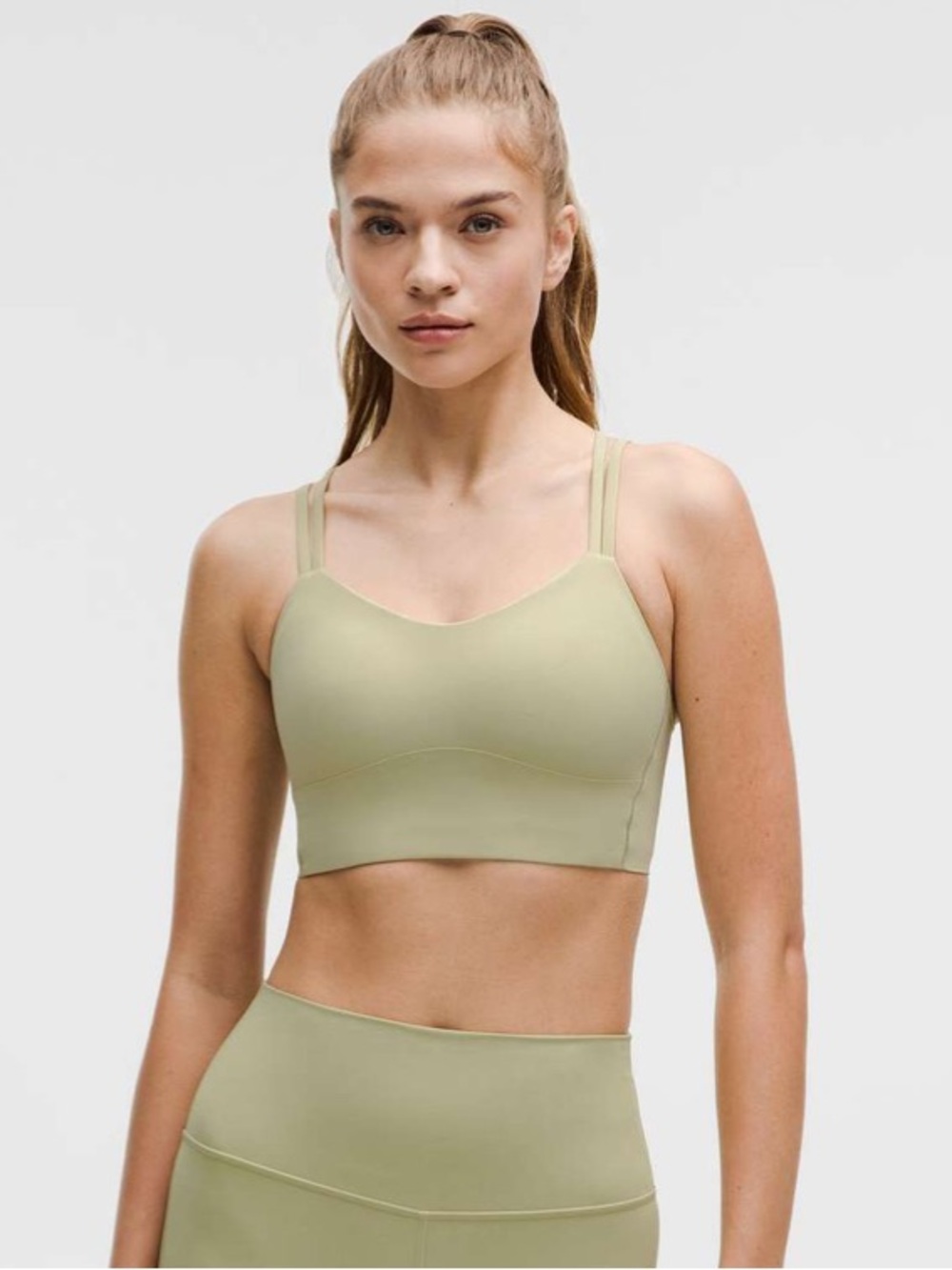 Lululemon Like a Cloud Longline Bra Honeydew Green Light Support B/C Cup